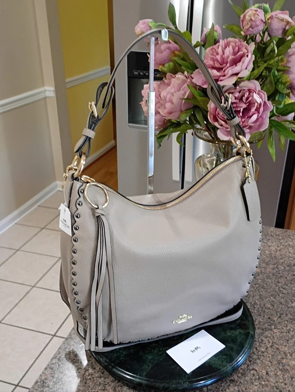 NWT Coach Sutton Hobo Scallop Rivets